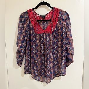 Lucky Brand Quarter Sleeve top